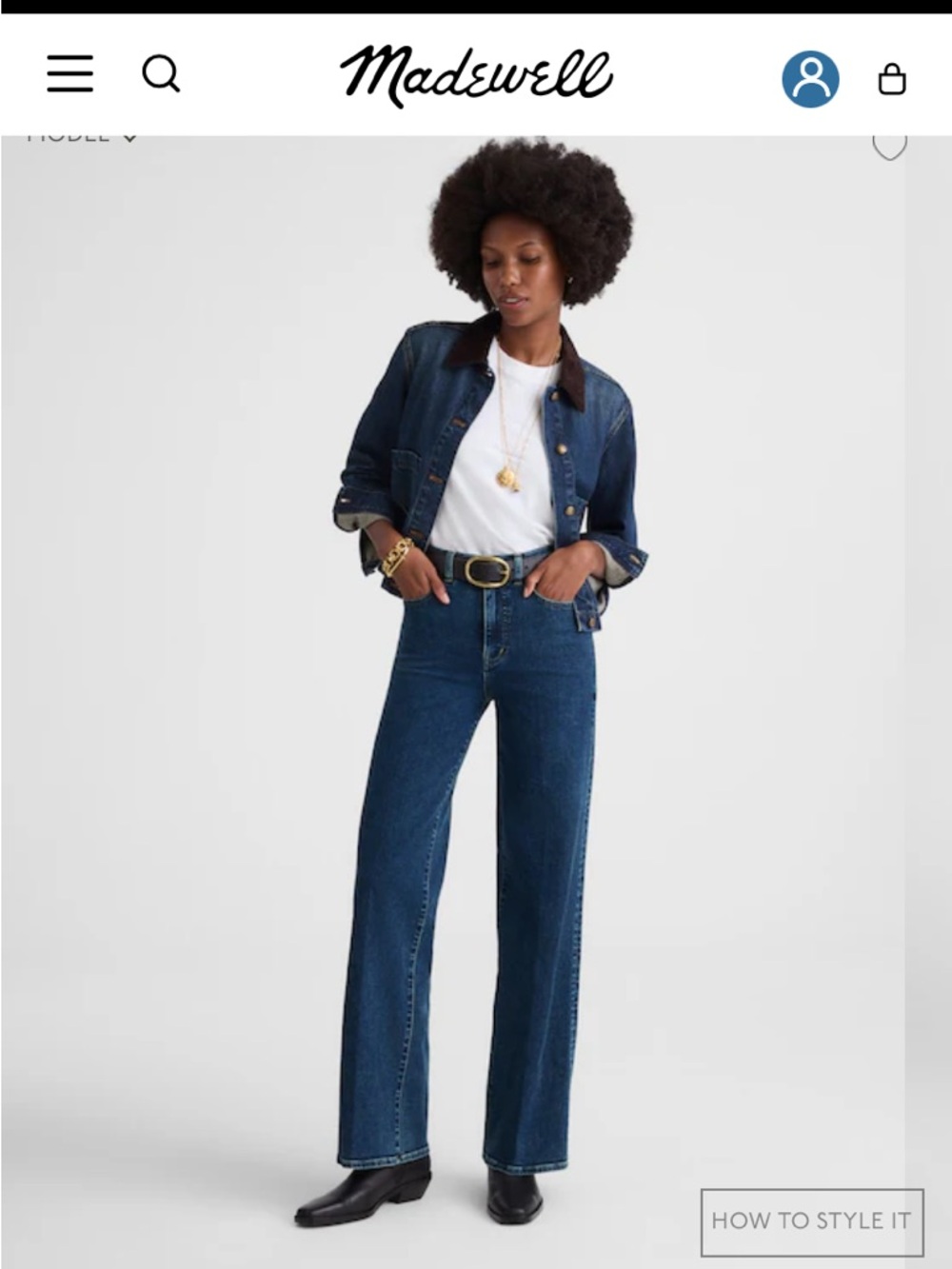 Madewell The Wide Leg Jean in Pattson Wash